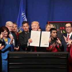 President Trump holds the Buy American, Hire American Executive Order