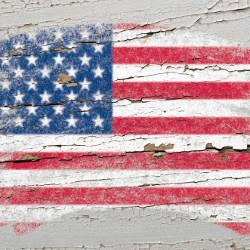 worn American flag, background