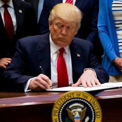 President Trump at signing ceremony