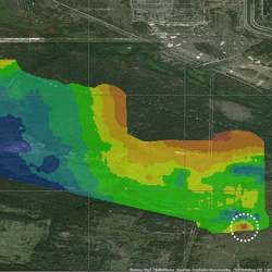 A radiation map of the Red Forest near Chernobyl.