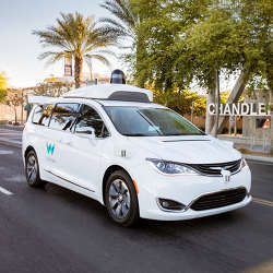 A Waymo minivan.