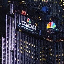 Comcast logo on 30 Rockefeller Plaza