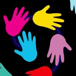 colorful hands, illustration