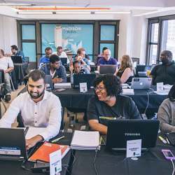 Students in a coding bootcamp.