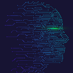 head with circuitry, illustration