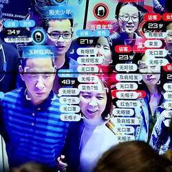 A facial recognition technology demonstration at an exhibition in Fujian province, China.