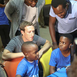 Facebook's Mark Zuckerberg visits Co-Creation Hub in Lagos, Nigeria.