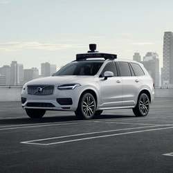 The Volvo XC90 SUV awaits a delivery drone.