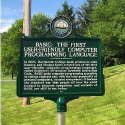 BASIC historical marker in Hanover, N.H.