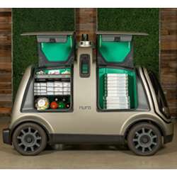 A Nura self-driving vehicle of the type that will be delivering Domino's pizza in Houston this fall. 