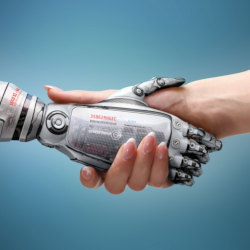 robot-human handshake