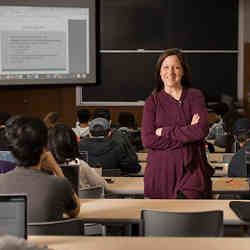 Computer science professor Sara Sood, teaching.