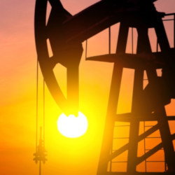 sunrise at oil field