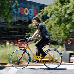 bike rider at Google HQ