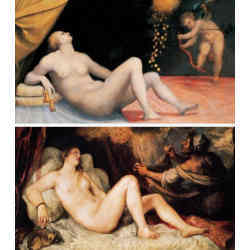 Similar poses in paintings by different artists at different times. 