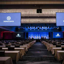 Preparing for the the Democratic National Committee Summer Meeting in San Francisco, CA.