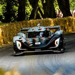 An autonomous racecar in action.