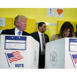 U.S. President Donald J. Trump and First Lady Melania Trump voting.