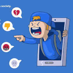 Cartoon of a cyberbully.