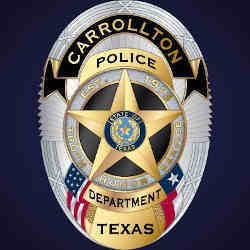 A Carrolton, TX, police badge.