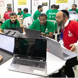 JCT students at a hackathon