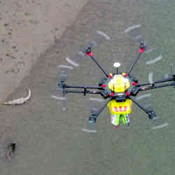 The drones were tested along riverbeds.