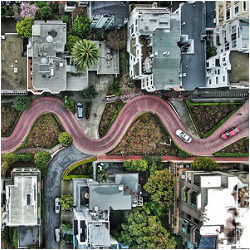 San Francisco's Lombard St. viewed from above