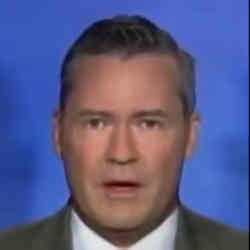 A screenshot of "Rep. Michael Waltz" from the deepfake video.