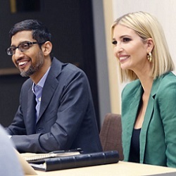 Google CEO Sundar Pichai and White House adviser Ivanka Trump