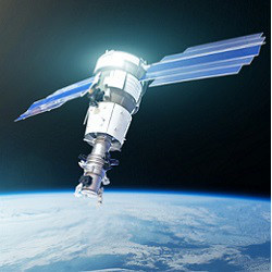 satellite in orbit, illustration