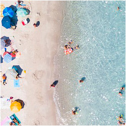 beach from drone point of view