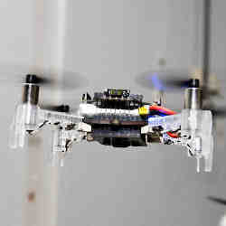 One of the drones in flight.