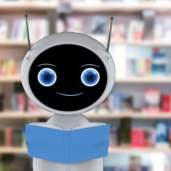 robot in library