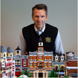 Wichita State University Dean Dennis Livesay with his LEGO city