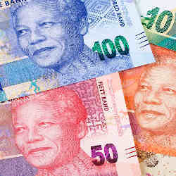 South African Rand notes. 