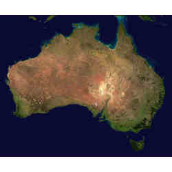 Satellite photo of Australia.