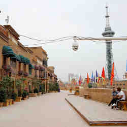 A security camera in Kashgar, in Chinas Xinjiang region.