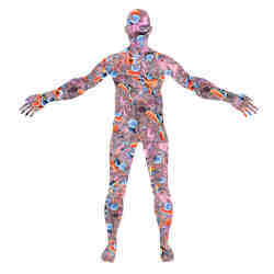 Artist's impression of the human microbiome.