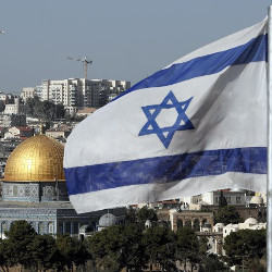 Israeli flag and Mount Temple