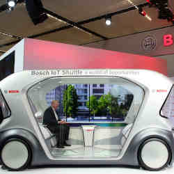 A Bosch shuttle car at the International Motor Show in Frankfurt in September.