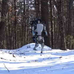 A robot in the snow.