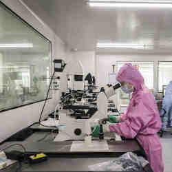 A research technician in China.