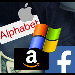 logos or names of Apple, Alphabet, Amazon, Facebook, and Microsoft