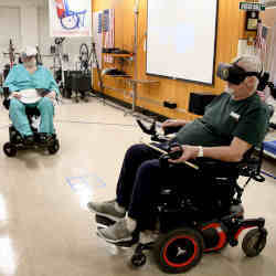 Veterans experiencing virtual reality.