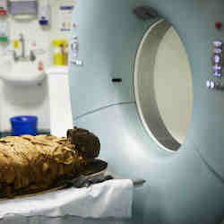 The team used a computed tomography scanner at the Leeds General Infirmary to scan the mummy.