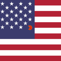 pac-man eating stars off U.S. flag