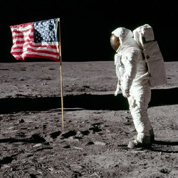 Astronaut Buzz Aldrin during the Apollo 11 Moon landing