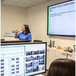 Argonne's Azucena Rodriguez teaching at Kenwood Academy High School