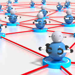 Artist's impression of a network of Twitter bots.