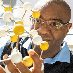 ORNL's Valentino Cooper with molecular model